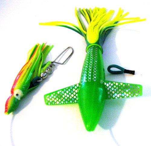 Turbo Tailed Teaser Bird Green Saltwater Fishing 