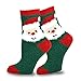 Little Kids Christmas Holiday Slipper Fuzzy Crew Socks 3-Pairs Silly Santa Face, Gingerbread Man, Red Stripes (9-10 Years)