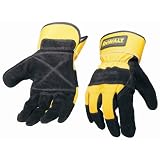 Dewalt DPG41 Large Premium Cowhide Leather Work Glove with Reinforced Palm And Wing Thumb and Safety Cuff
