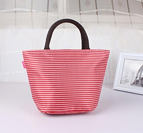 Lady Lucy Waterproof Picnic Lunch Bag, Red Stripes