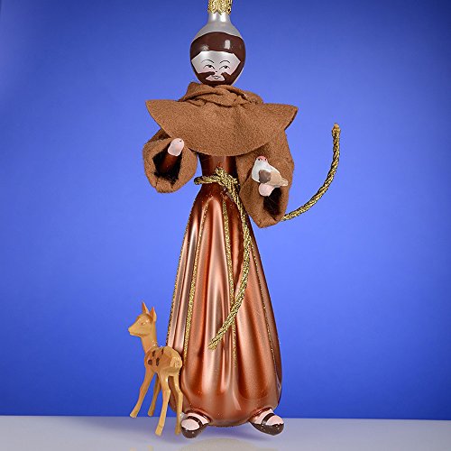 De Carlini St Francis Italian Mouthblown Glass Christmas Ornament De Carlini St Francis Italian Mouthblown Glass Christmas Ornament