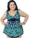 Women's Plus Swimdress V-Neck Printed Swimsuit Beachwear with Shorts