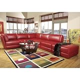 Milanese 4 Pc Modular Red Sectional