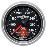 Auto Meter 3640 Sport-Comp PC Oil Temperature Gauge by Auto Meter