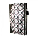 caseen SKINNY Gray Plaid Hand Strap Stand Case Cover (Black Details) for Nook Tablet / Nook Color