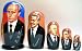 Toys : Russian Nesting Doll USSR Soviet Political Leaders Putin, Yeltsin, Gorbachev, Brezhnev, Khrushchev 5 Pcs / 7in set #DSCI 47 48 49 50