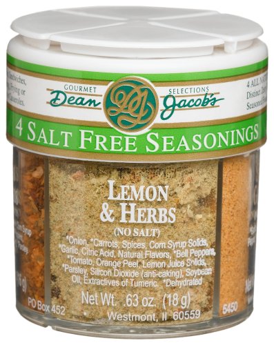 Dean Jacobs 4 Salt Free Seasonings, 2.39-Ounce Regular Jars (Pack of 4) by Dipping Seasonings