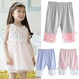 【韓国スタイル子供服】夏新作 キッズ レギンス 女の子 レースリボンハーフレギンス ★タイツ・スパッツ / 全4色選 100/110/120/130/140 Gray,140