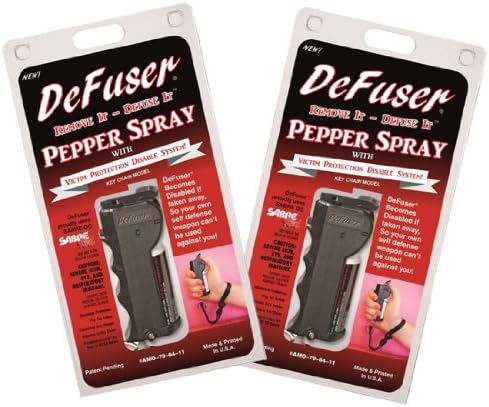 DeFuser Pepper Spray Bundle - Lot of 2 units - 1/2 oz Keychain Pepper Sprays in Black (2x)