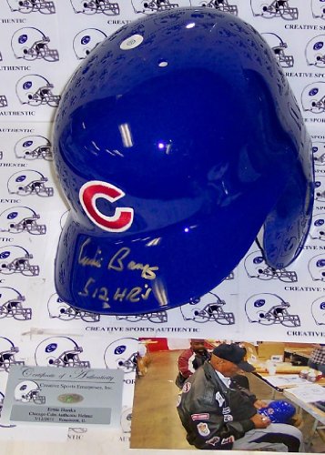 Ernie Banks Hand Signed Chicago Cubs Full Size Authentic Batting Helmet - Autographed MLB Helmets and Hats