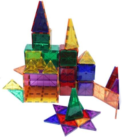 ConnecTiles - Magnetic Tile Building Kit Clear Colors 100 Piece Set