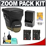 Canon Zoom Pack 1000 Holster Case + (2) NB-2LH Batteries + Accessory Kit fo ....