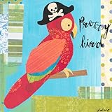 IMAGE OF Oopsy Daisy Pirate Hat Parrot Stretched Canvas Wall Art by Winborg Sisters, 18 by 18-Inch