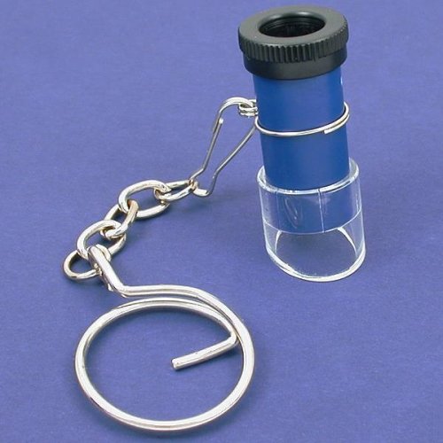 20x Blue Microscope Magnifier Keychain Stamp Coin Tool