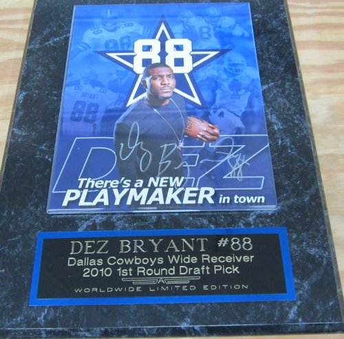Cowboys Dez Bryant Autographed 8x10 Photo w/Plaque and Certificate of Authenticity