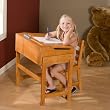 Lipper International Child's Slanted Top Desk And Chair - Pecan