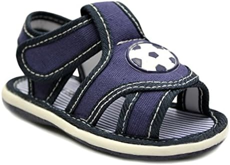 Rockland Infant/Little Boy Baby-301 Sqeaky Soccer Ball Velcro Sandals