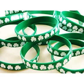 St. Patrick's Day Irish Good Luck Shamrock Bracelet (12 Pack)