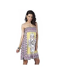 Strapless Polyester Wrap General Print Summer  Dress