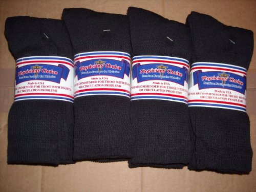 valentine 12 Pair Diabetic Socks9-11 medium sizeblack crew lengthPhysicians ChoiceB005QNVAAU