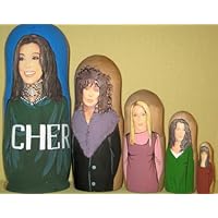 Cher Russian Nesting Doll Hand Made 5 Pcs / 6 - 7 in * #m1v22
