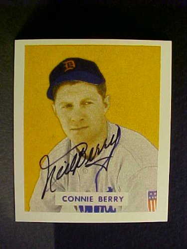 Connie Berry Detroit Tigers #180 1949 Bowman Reprint Signed Baseball Card