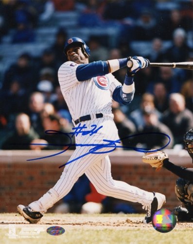 Sammy Sosa Autographed/Hand Signed Chicago Cubs Baseball 8x10 Photo