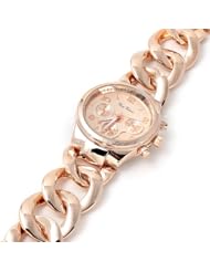 Dressforless Womens Rose Gold Chain Link Bracelet Watch, ROSEGOLD, (80791-RGD)