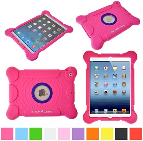 suchAcase Reader Series Kids Friendly Baby Safe Heavy Duty Soft Protective Case for Apple iPad Air (Pink)
