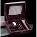 Men's Jewelry Box in Brown Leather and Two Tone Fabric with Travel Valet