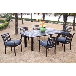 CBM Outdoor Cast Aluminum Patio Furniture 7 Pc Dining Set A CBM1290