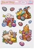 Easter Animal Clings (5 Easter eggs included) Party Accessory  (1 count) (4/Sh)