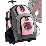 Horse Theme Rolling Backpack Deluxe Horse design - Backpacks Bags with Wheels or School Trolley Bags - Unique Horses Gifts - CUTE!