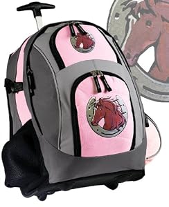 Horse Theme Rolling Backpack CUTE Horse design - Wheeled Travel Bag or School Trolley Bags - For Horse Lovers - Best Unique Horses Gifts - CUTE!