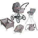 Mamas & Papas Graziella Polka Dot Complete Doll Care Play Set Pram Buggy Crib