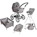 Mamas & Papas Graziella Polka Dot Complete Doll Care Play Set Pram Buggy Crib