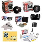 Panasonic Lumix DMC-FZ5 FZ7 DMC-FZ8 Ultimate 15 Piece lens Kit Package Includes 0.20X Super Wide Angle Fisheye lens, 5 PC Close-Up Set (+1, +2,+4 with 10X Macro Lens) , 2.2x HD AF Telephoto Lens + 3 Piece Pro Filter Kit (UV, CPL, FLD) + Tube Adapter + Deluxe Lens Cleaning Kit + LCD Screen Protectors + Mini Tripod + 47stphoto Microfiber Cloth + $50 Photo Print Gift Card!