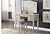 Bobkona F4079 St. Croix Collection Vanity Set with Stool, Silver