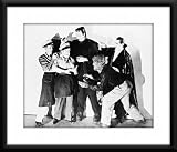 Abbott & Costello Framed And Matted 8x10 B&W Photo (Frankenstein, The Werewolf, & Dracula - Landscape)