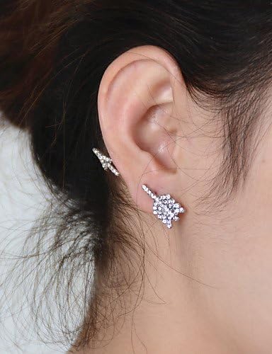 Women's Fashion Full of Diamond Exaggerated Separation Arrow Pattern Single Stud Earrings , gold , one size