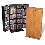 Black Finish Tall Locking Media Storage Cabinet