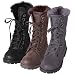 Bearpaw Womens Kayla Sheepskin Lined Lace up Lug Sole Boot