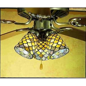 4 Inch W Tiffany Fishscale Fan Light Shade Ceiling Fixture by Meyda