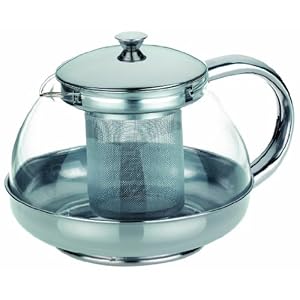 Kela 19799 Teekanne Teatime Glas 0.9 Liter, edelstahl Kela 19799 Teekanne Teatime Glas 0.9 Liter, edelstahl