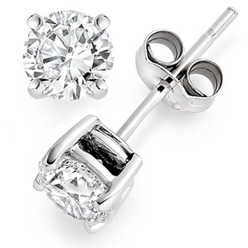 0.68 Carat D/IF Round Brilliant Certified Diamond Solitaire Stud Earrings in Platinum 