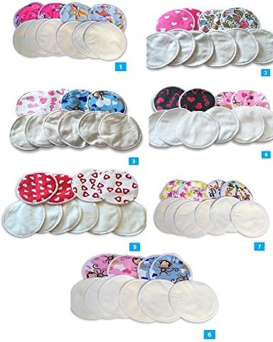 Nursing Pads by PW Surplus, Convenient 10-Pack, 5 Pairs of Absorbent Nursing Pads, Fun Designs, Quality Material, Super Soft and Comfortable, Durable, Easy Wash, Reusable, Perfect for New Moms (#1)