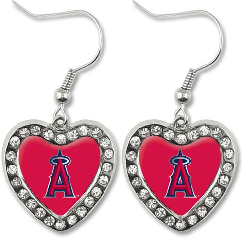 Los Angeles Angels Crystal Heart Earrings