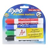 Back Friday Seller dry erase markers Deals Countdown Expo Low Odor Chisel Tip Dry Erase Markers, 4 Colored Markers(80174)