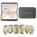 Gold Plated Brilliant Clear Crystal Top GrillZ