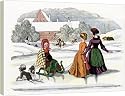 Box Canvas Print of French snow scene with from Lebrecht Music a Arts Photo Library